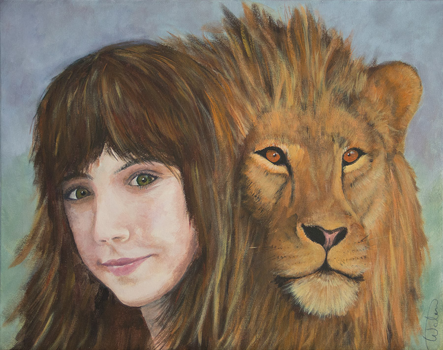 lion and lioness painting